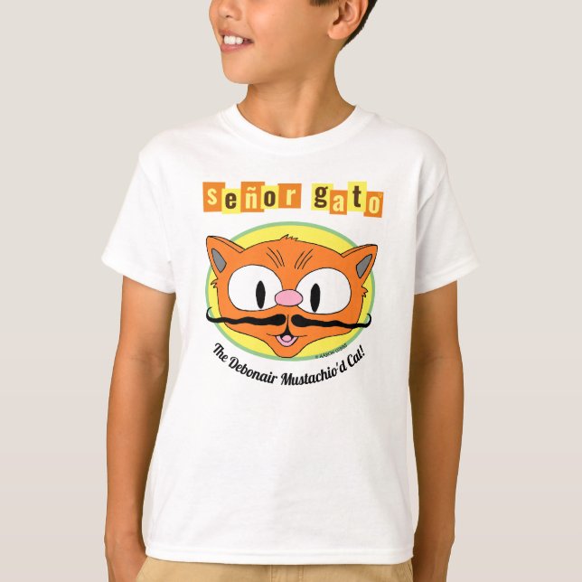 T-shirt Señor Gato ™ Le Chat Moustachu Débonnaire ! (Devant)