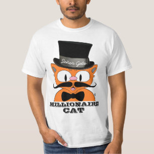 T-shirt Señor Gato Millionaire Mustache Cat avec Bow Crava