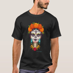 T-shirt Senora Crâne Rose Mexicaine Mead Day Dia De Los