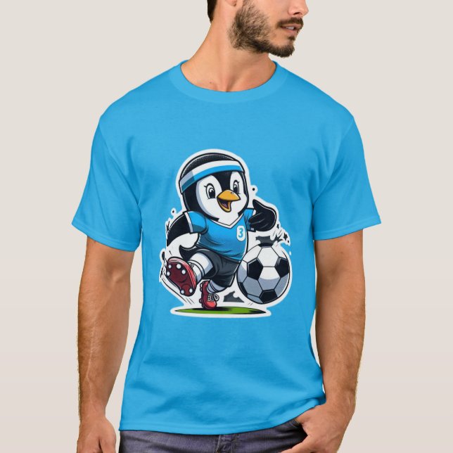 T-SHIRT SENSATION DE FOOTBALL DE PENGUIN (Devant)