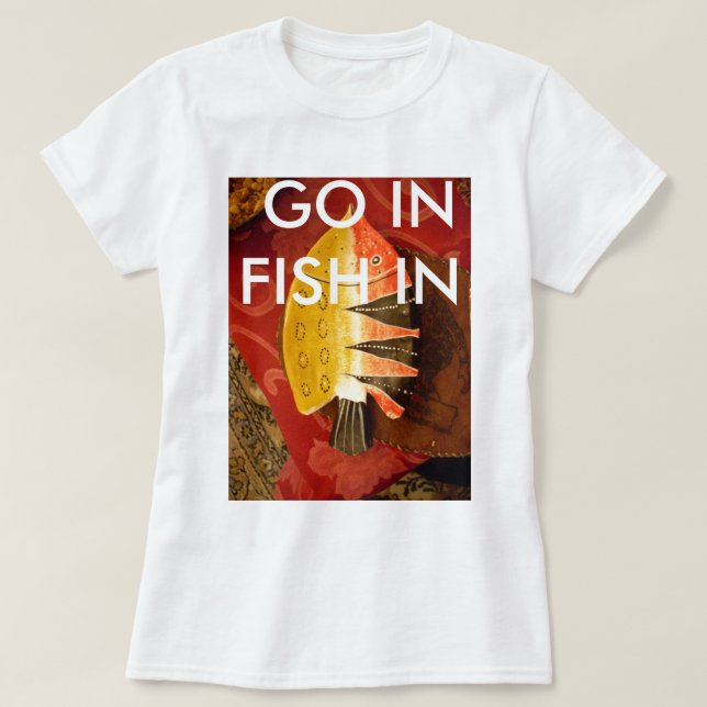 T-shirt Sensation striée Tigre Barbe Poisson Imprimer (Design devant)