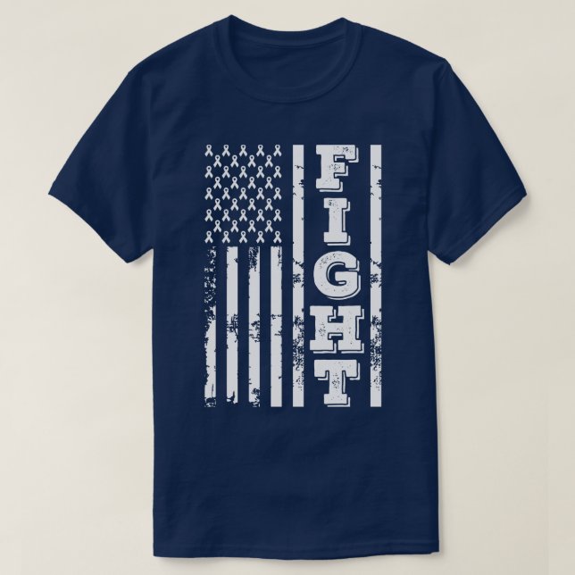 T-shirt Sensibilisation à la cécité combat drapeau américa (Design devant)