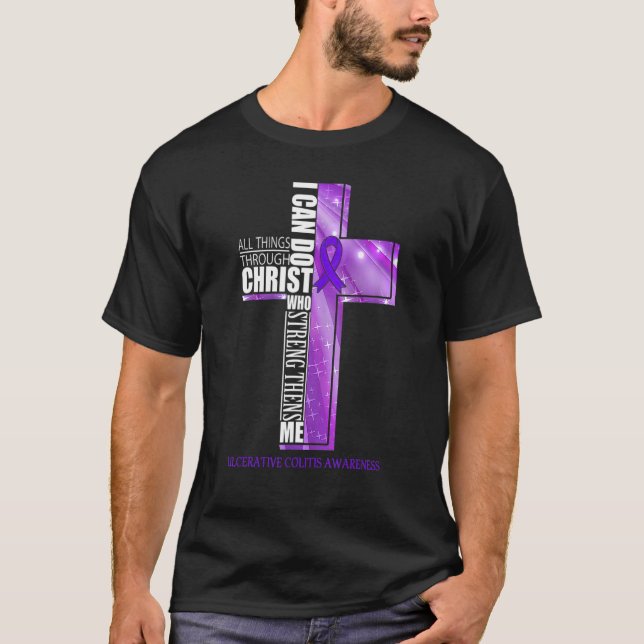 T-shirt Sensibilisation à la colite ulcerative Croix chrét (Devant)