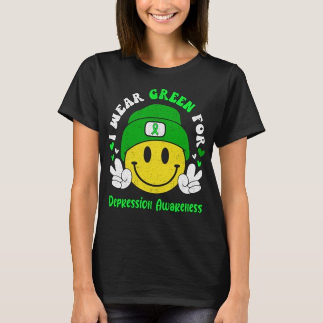 T-shirt Sensibilisation à la dépression Ruban de soutien C (Devant)