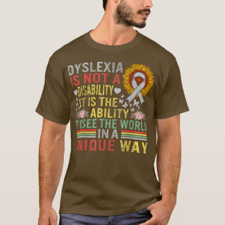 T-shirt Sensibilisation à la dyslexie Voir Monde Unique No
