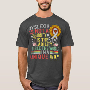 T-shirt Sensibilisation à la dyslexie Voir Monde Unique No