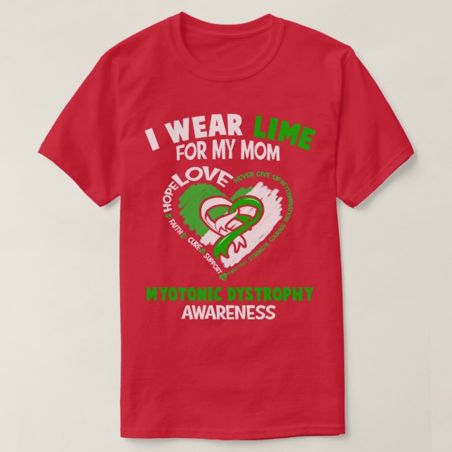 T-shirt Sensibilisation à la dystrophie myotonique Je port (Design devant)