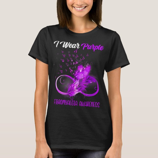 T-shirt Sensibilisation à la fibromyalgie de la plume de r (Devant)