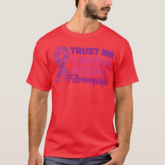 T-shirt Sensibilisation à la fibromyalgieRouille Pourpre F (Devant)