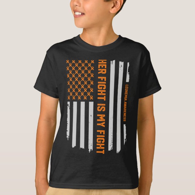 T-shirt Sensibilisation à la leucémie Drapeau américain Ca (Devant)