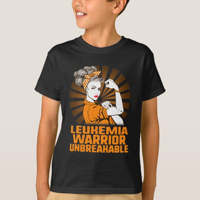 T-shirt Sensibilisation à la leucémie Forte guerrière Femm (Devant)