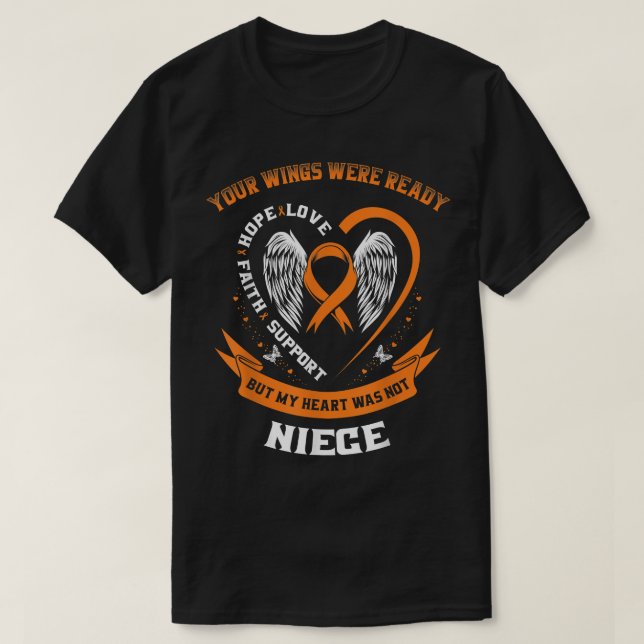 T-shirt Sensibilisation à la leucémie orange Cancer de l'e (Design devant)