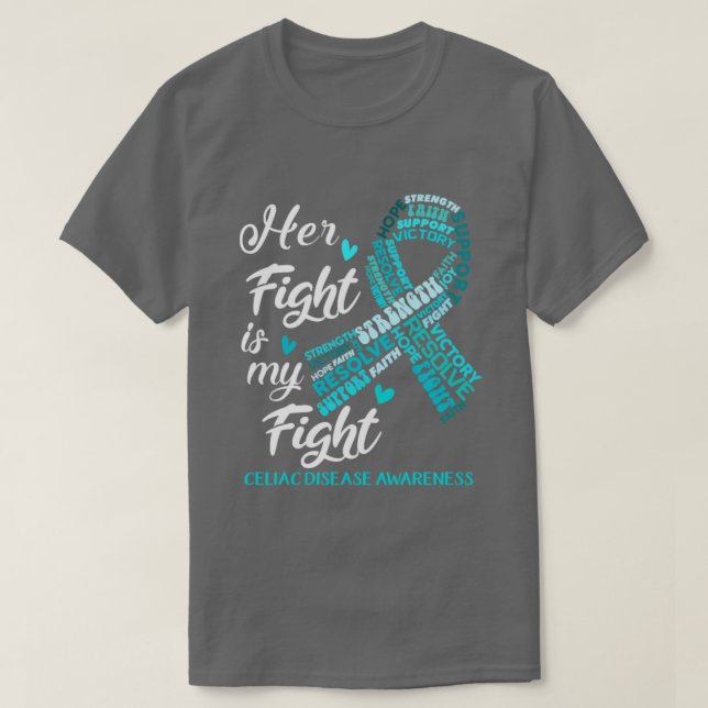 T-shirt Sensibilisation à la maladie coeliaque Son combat  (Design devant)