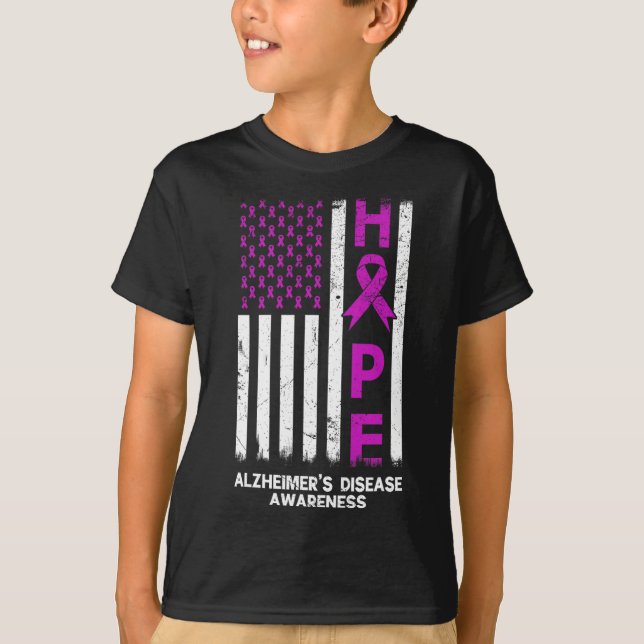 T-shirt Sensibilisation à la maladie d'Alzheimer Drapeau a (Devant)