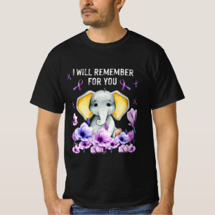 T-shirt Sensibilisation à la maladie d'Alzheimer Eléphant