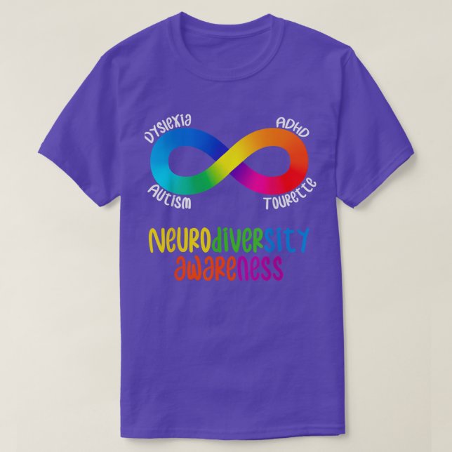 T-shirt Sensibilisation à la Neurodiversité TDAH Autisme D (Design devant)