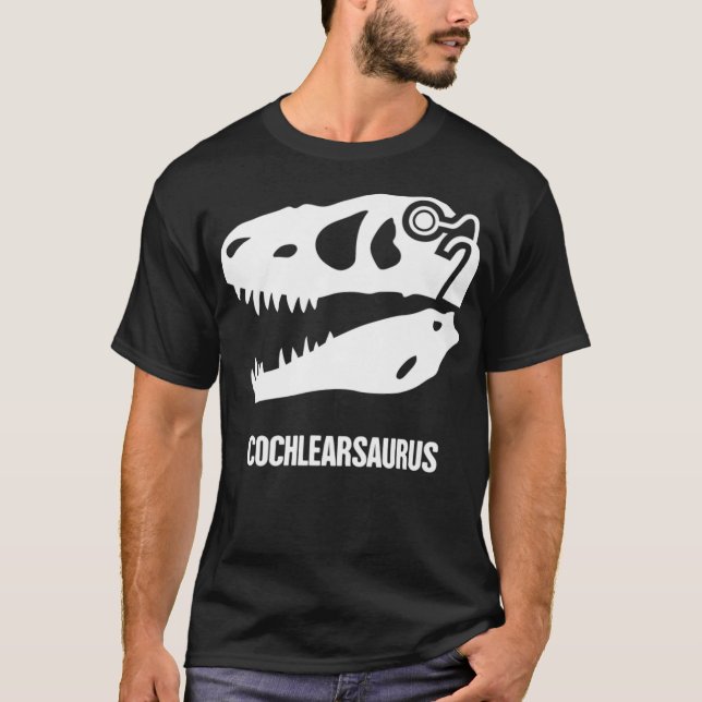 T-shirt Sensibilisation à la perte auditive Dinosaur Cochl (Devant)