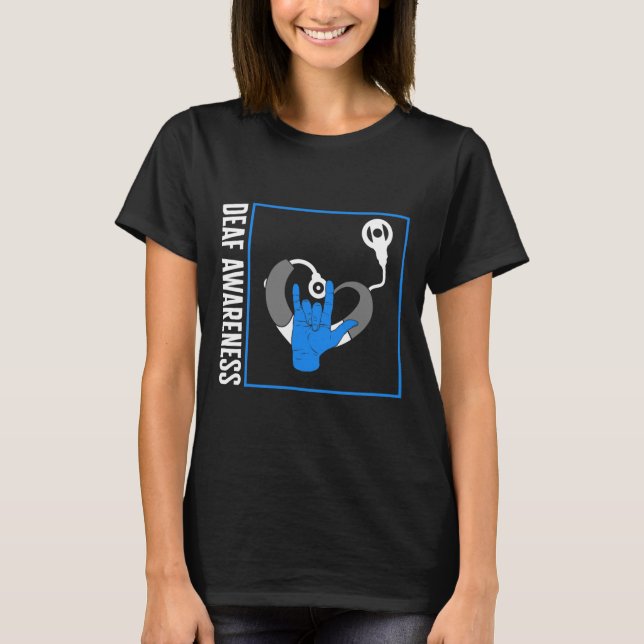 T-shirt Sensibilisation à la perte Cochléaire sourd Implan (Devant)