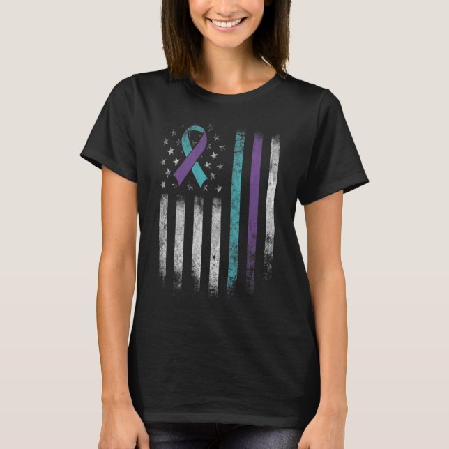 T-shirt Sensibilisation à la prévention du suicide Drapeau (Devant)