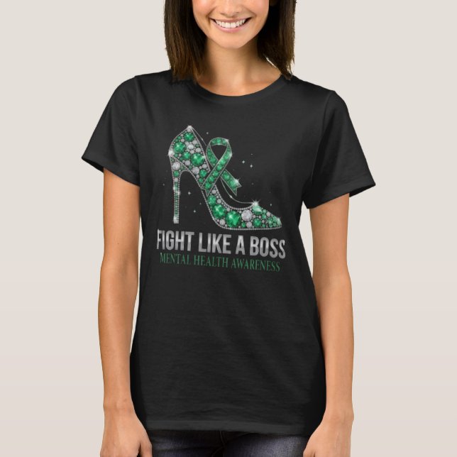 T-shirt Sensibilisation à la santé mentale « Combattez com (Devant)