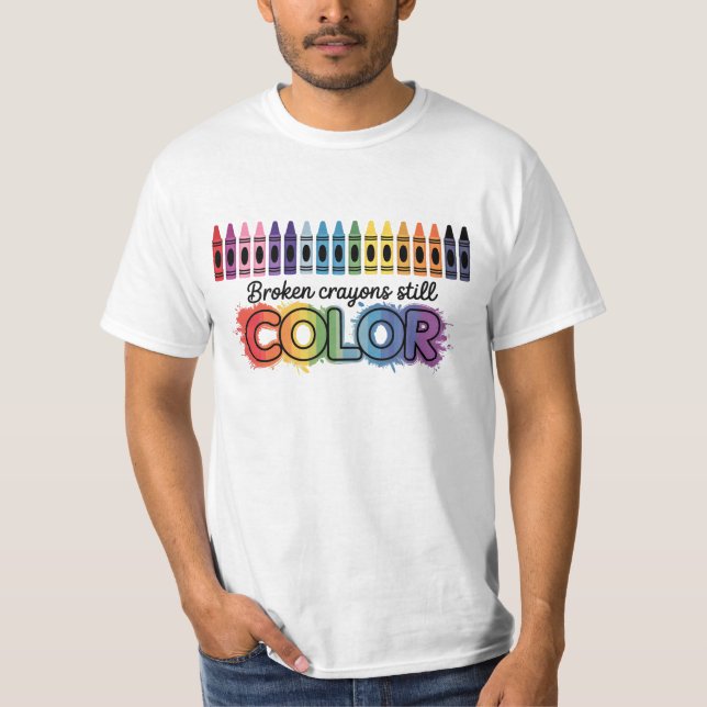 T-shirt Sensibilisation à la santé mentale Couleurs brisée (Devant)