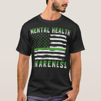 T-shirt Sensibilisation à la santé mentale Drapeau américa