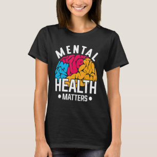 T-shirt Sensibilisation à la santé mentale du cerveau colo