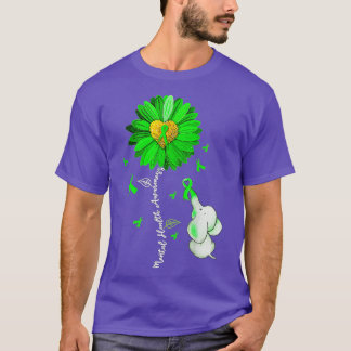 T-shirt Sensibilisation à la santé mentale Tournesol Vert 
