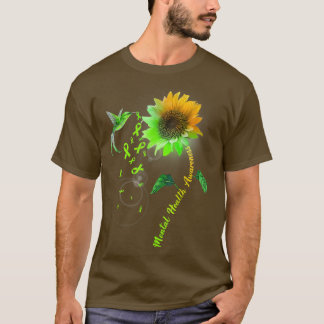 T-shirt Sensibilisation à la santé mentale Tournesol vert