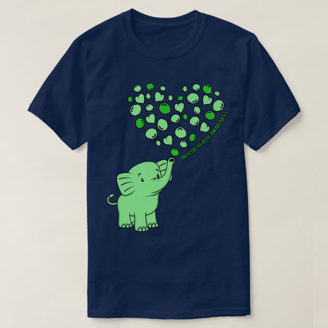 T-shirt Sensibilisation à la santé mentale Un éléphant Coe (Design devant)