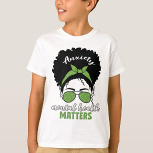 T-shirt Sensibilisation à la santé Messy Bun Problèmes de