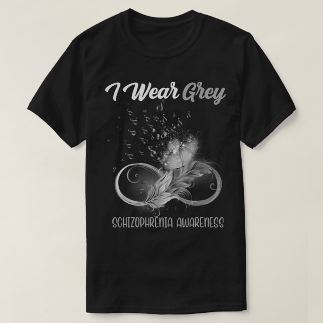 T-shirt Sensibilisation à la schizophrénie de la plume de  (Design devant)