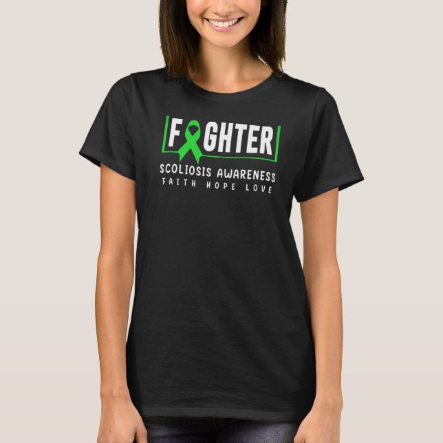 T-shirt Sensibilisation à la Scoliose Écran vert Lutte con (Devant)