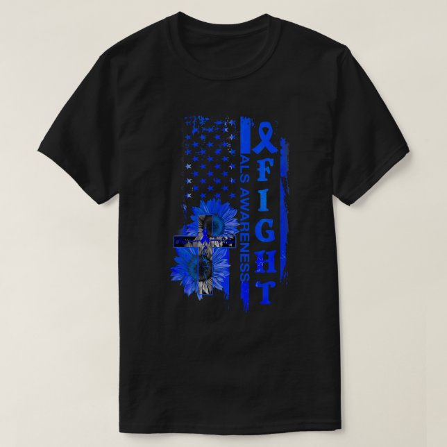 T-shirt Sensibilisation à la SLA au passage du tournesol (Design devant)