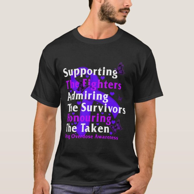 T-shirt Sensibilisation À La Surdose De Drogue À L'Appui D (Devant)