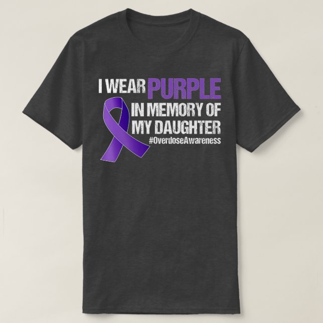 T-shirt Sensibilisation à la surdose Je porte le pourpre p (Design devant)