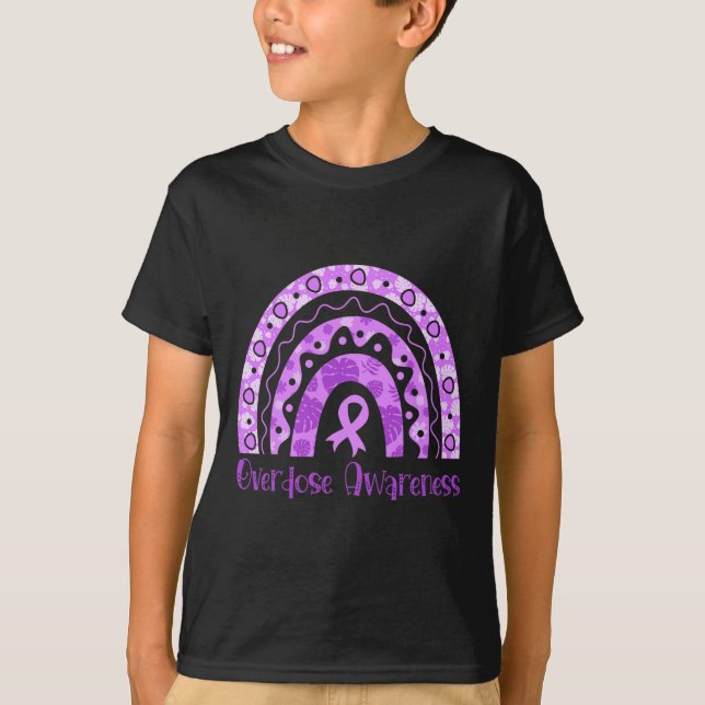 T-shirt Sensibilisation À La Surdose Ruban Violet Arc-En-C (Devant)