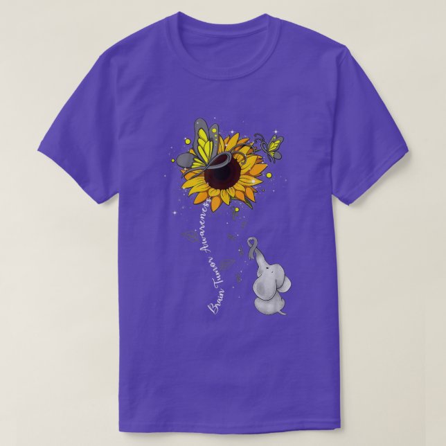 T-shirt Sensibilisation à la tumeur cérébrale Tournesol Él (Design devant)