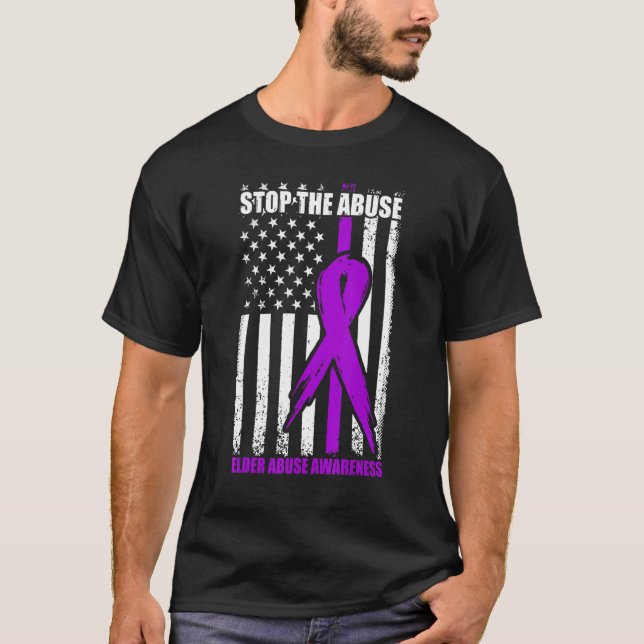 T-shirt Sensibilisation à l'abus des aînés Ruban violet (Devant)