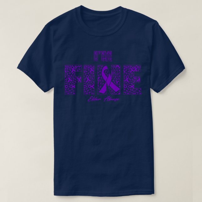 T-shirt Sensibilisation À L'Abus Des Aînés Rubans Fins Dan (Design devant)