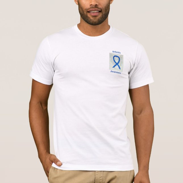 T-shirt Sensibilisation à l'arthrite Bleu Ruban Angel Tee  (Devant)