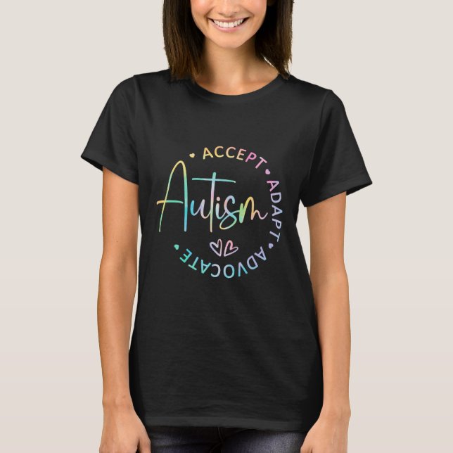 T-shirt Sensibilisation à l'autisme Accepter Adapter Défen (Devant)