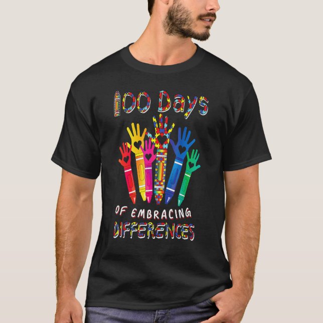 T-shirt Sensibilisation à l'autisme Accepter les différenc (Devant)