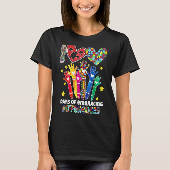 T-shirt Sensibilisation à l'autisme Accepter les différenc (Devant)