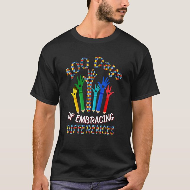 T-shirt sensibilisation à l'autisme accepter les différenc (Devant)