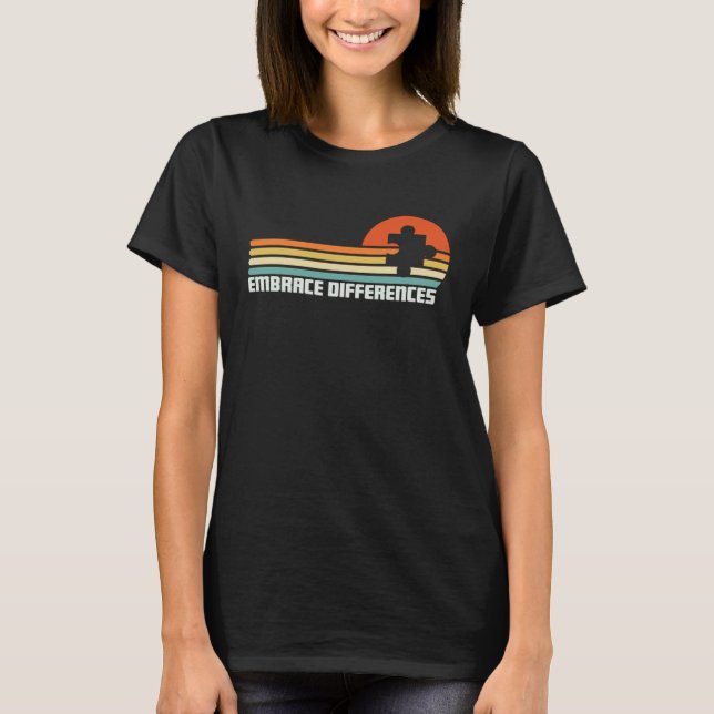 T-shirt Sensibilisation à l'autisme Accepter les différenc (Devant)