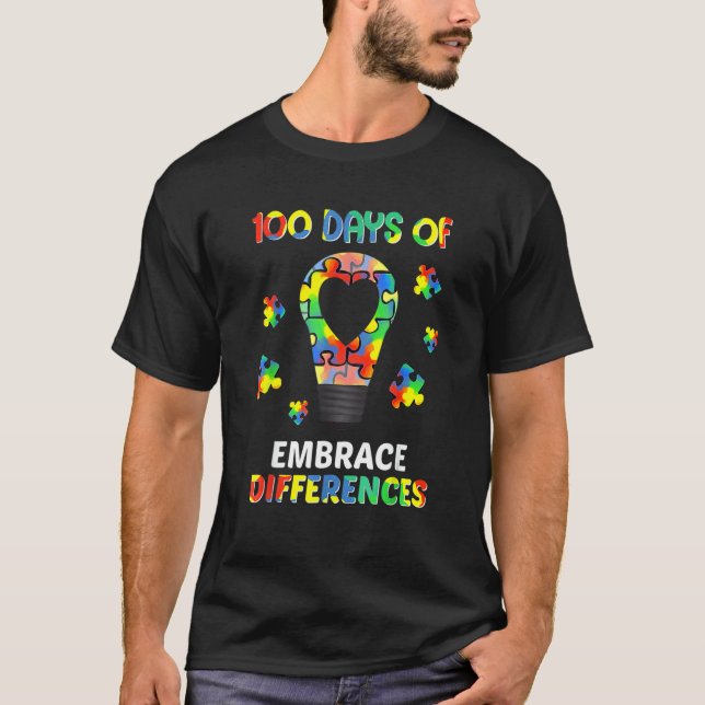T-shirt Sensibilisation à l'autisme Accepter les différenc (Devant)