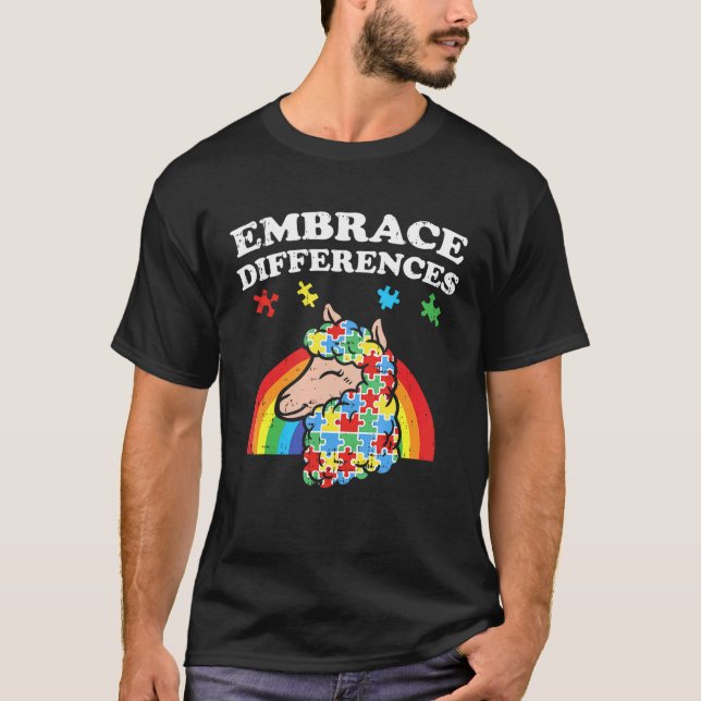 T-shirt Sensibilisation à l'autisme Adopter les différence (Devant)