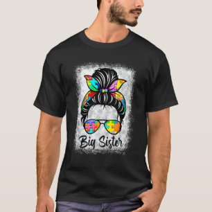 T-shirt Sensibilisation à l'autisme Big Sister Puz Bun Méc