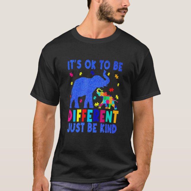 T-shirt Sensibilisation à l'autisme C'est Ok D'être Différ (Devant)